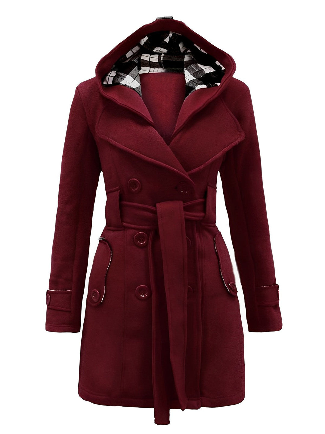 1950s Plaids Hooded Belted Coat - vintage fashion, style