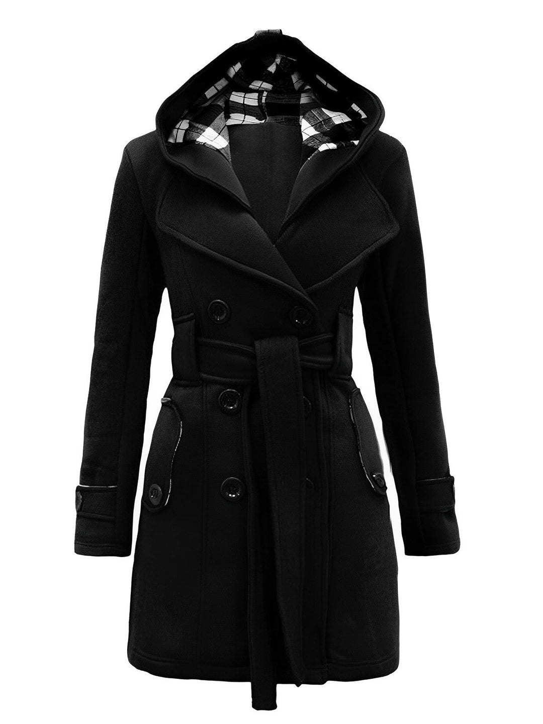 1950s Plaids Hooded Belted Coat - vintage fashion, style