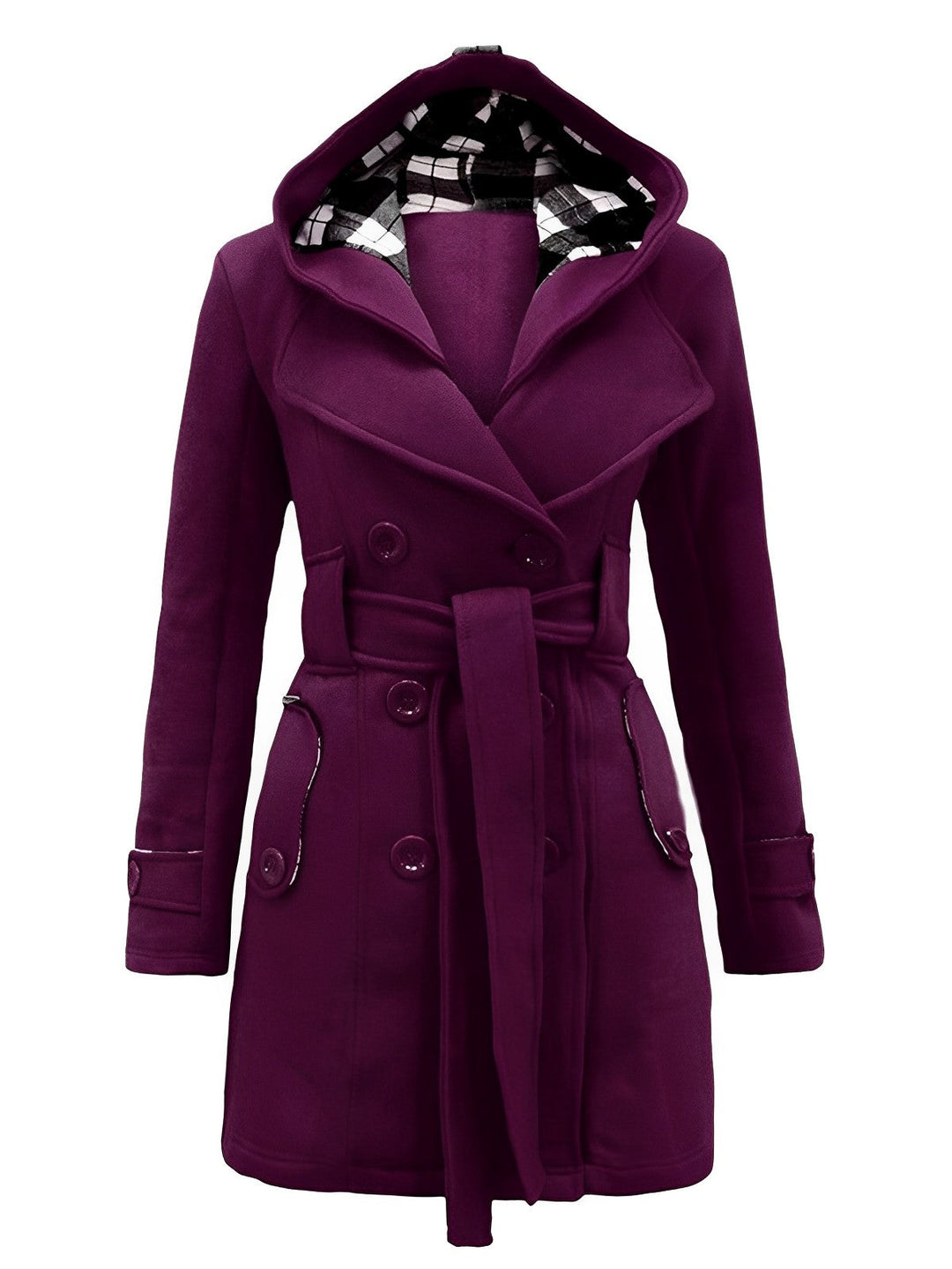 1950s Plaids Hooded Belted Coat - vintage fashion, style