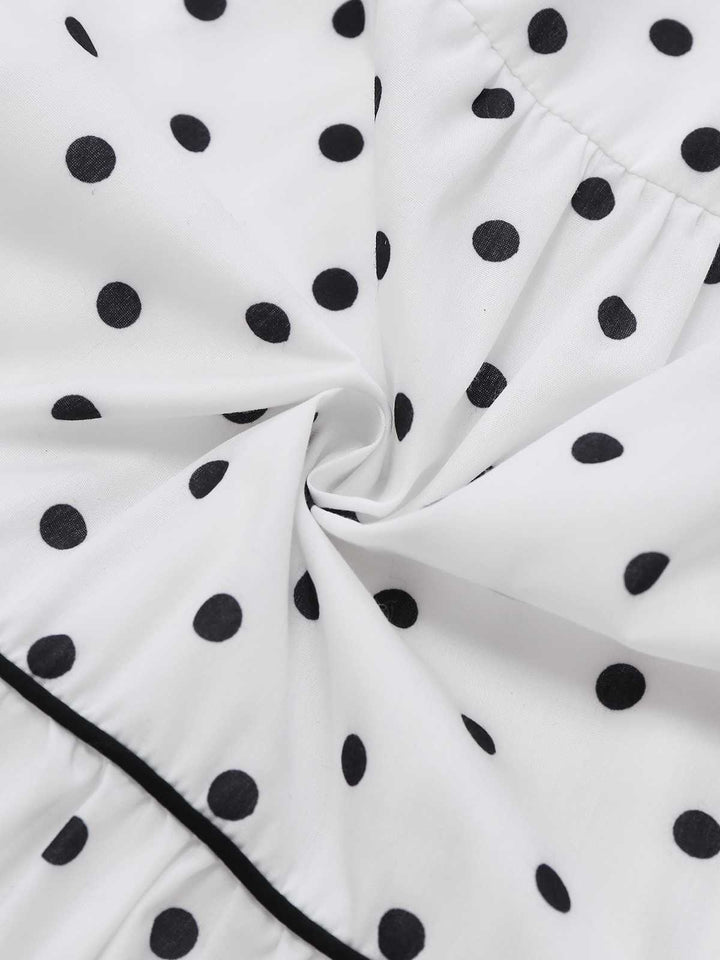 1950s Polka Dot Belted Sleeveless Shirt Dress - vintage dress, retro fashion, rockabilly