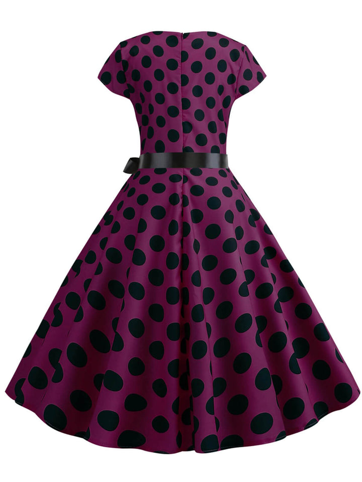 1950s Polka Dot Cap Sleeved Dress, vintage dress, retro fashion, rockabilly, pin-up fashion - perfect for women who love vintage and retro fashion