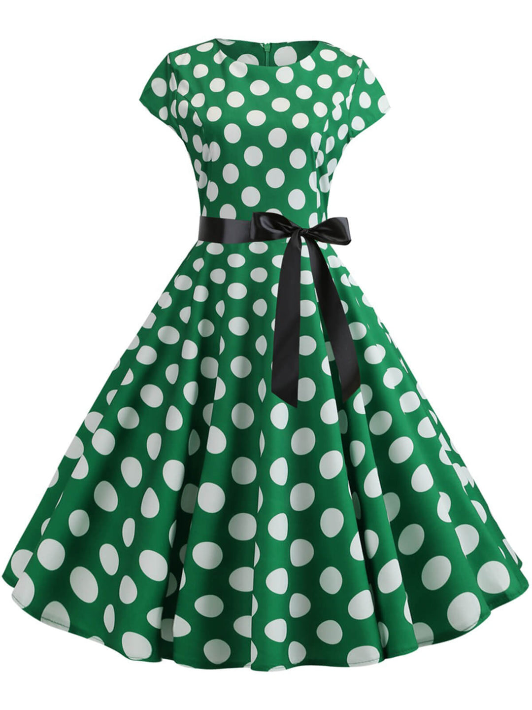 1950s Polka Dot Cap Sleeved Dress — the kind of 1950s dress that makes strangers smile