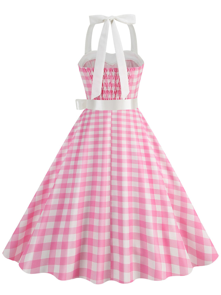 1950s Polka Dot Halter Belt Swing Dress: where 1950s romance meets her modern spirit