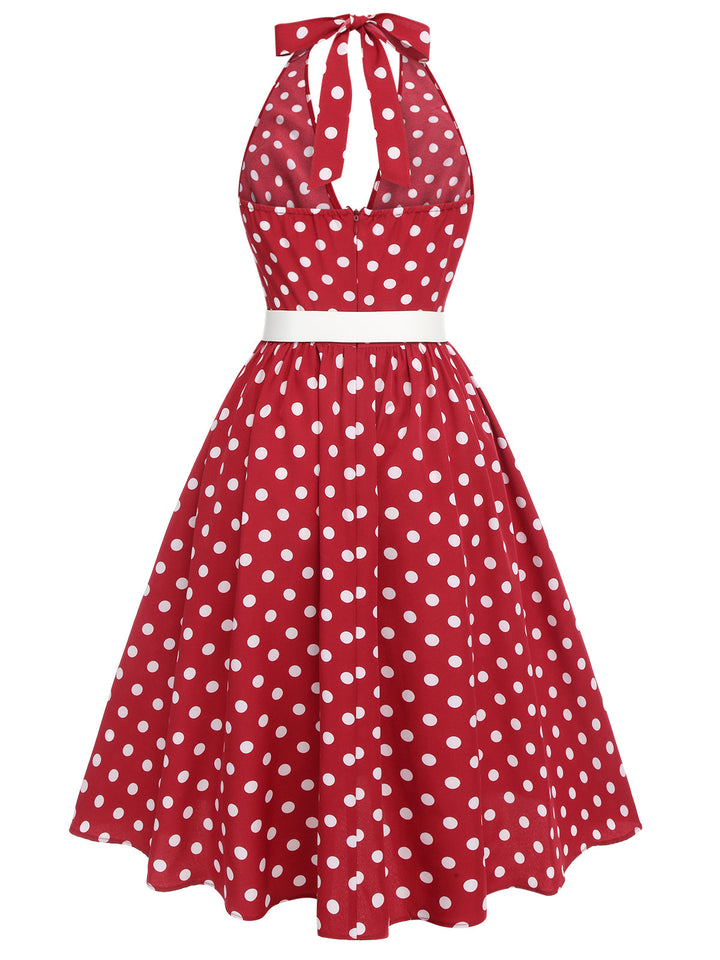 1950s Polka Dot Halter Dress | 1950s | vintage dress, retro fashion