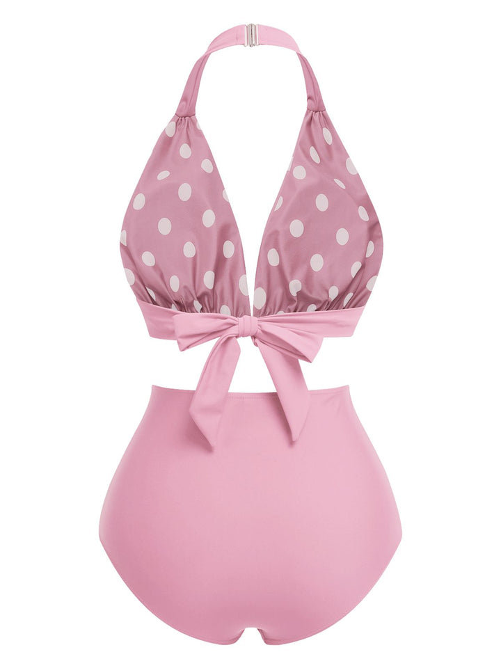 1950s Polka Dot Halter Separate Swimsuit — because 1950s glamour never goes out of style