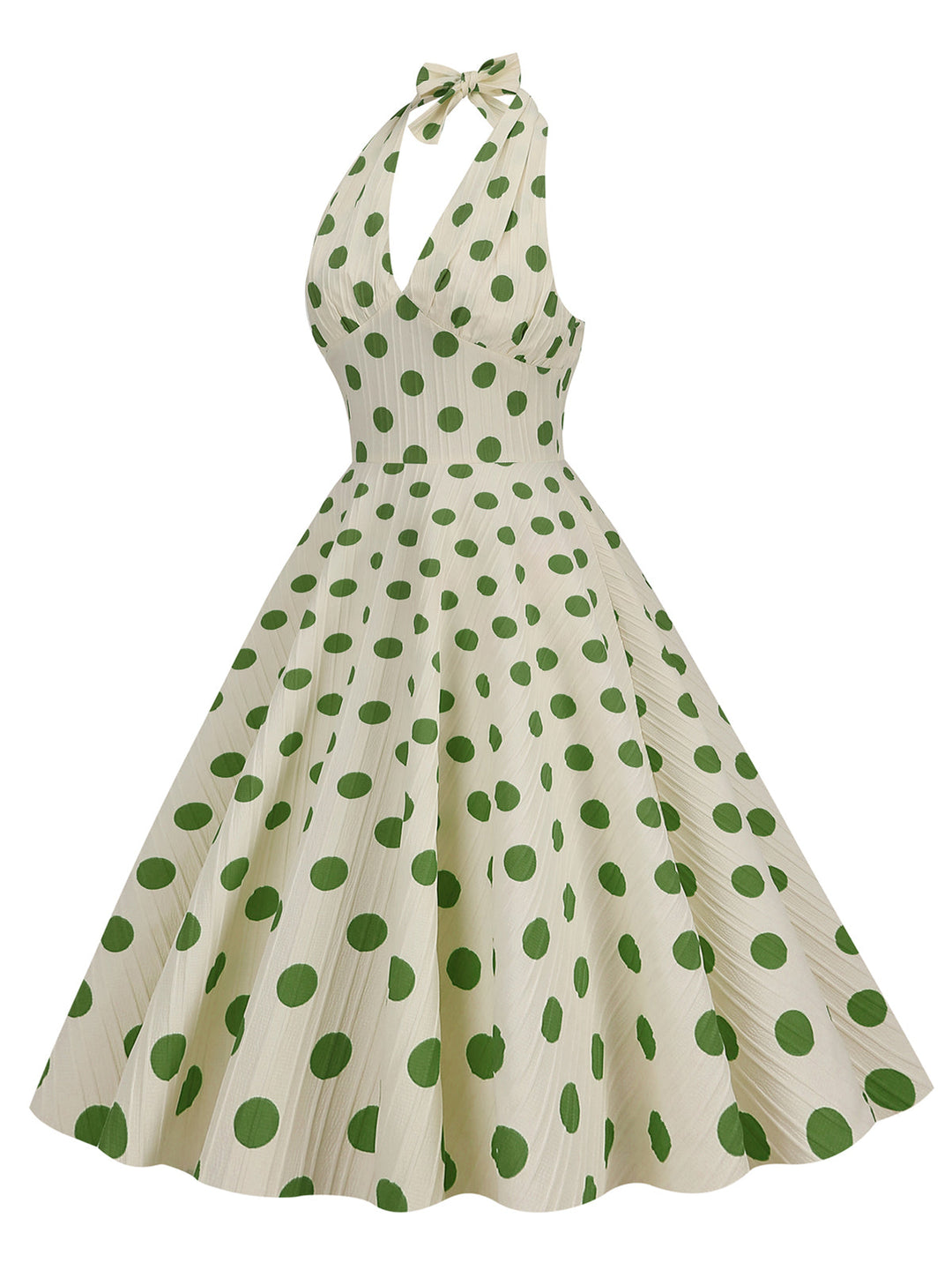 1950s Polka Dot Halter Swing Dress — vintage elegance for the modern woman