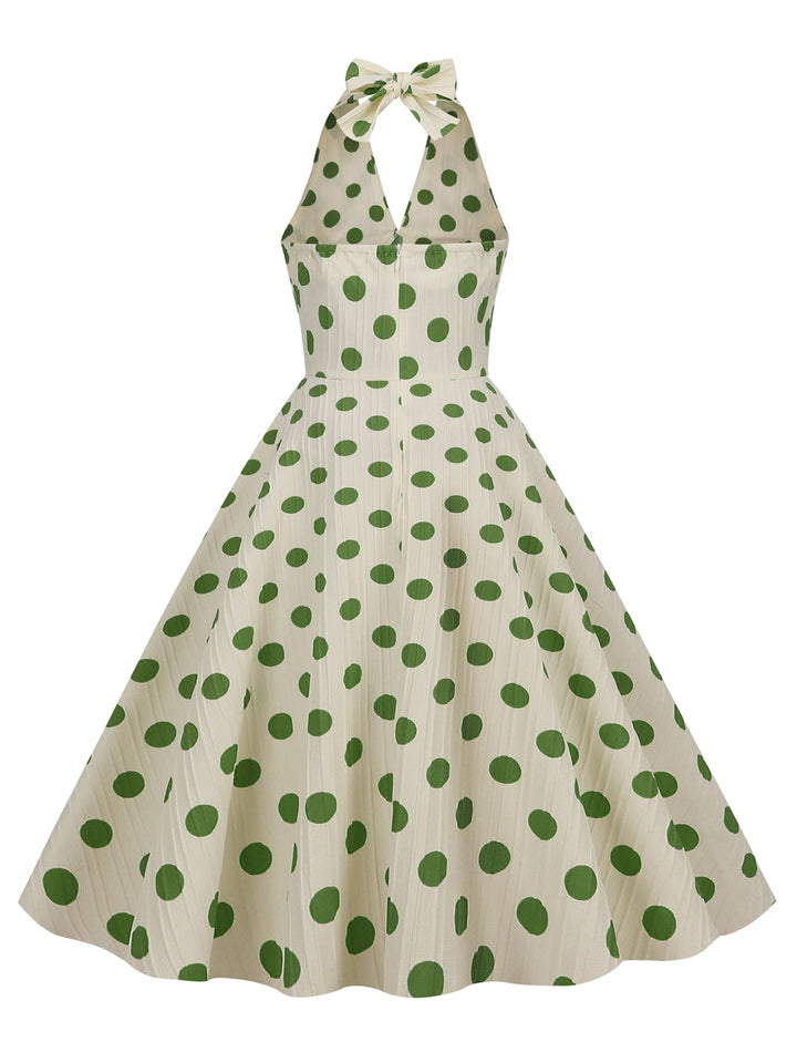 1950s Polka Dot Halter Swing Dress: timeless style reimagined