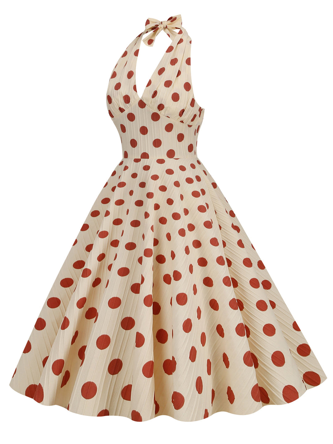 1950s Polka Dot Halter Swing Dress: timeless style reimagined