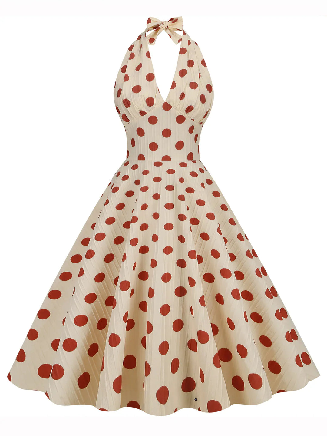 1950s Polka Dot Halter Swing Dress: timeless style reimagined