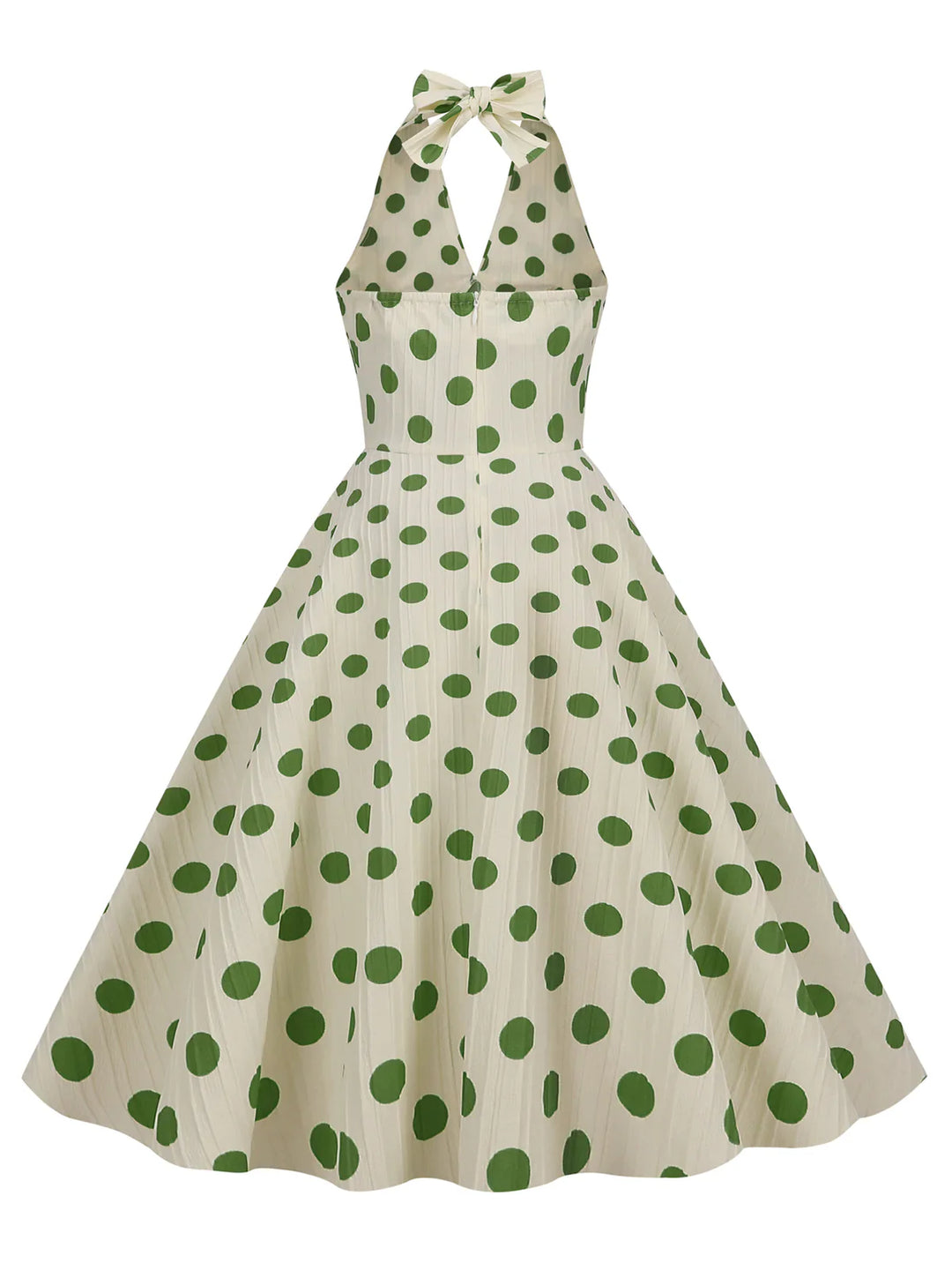 1950s Polka Dot Halter Swing Dress — vintage elegance for the modern woman