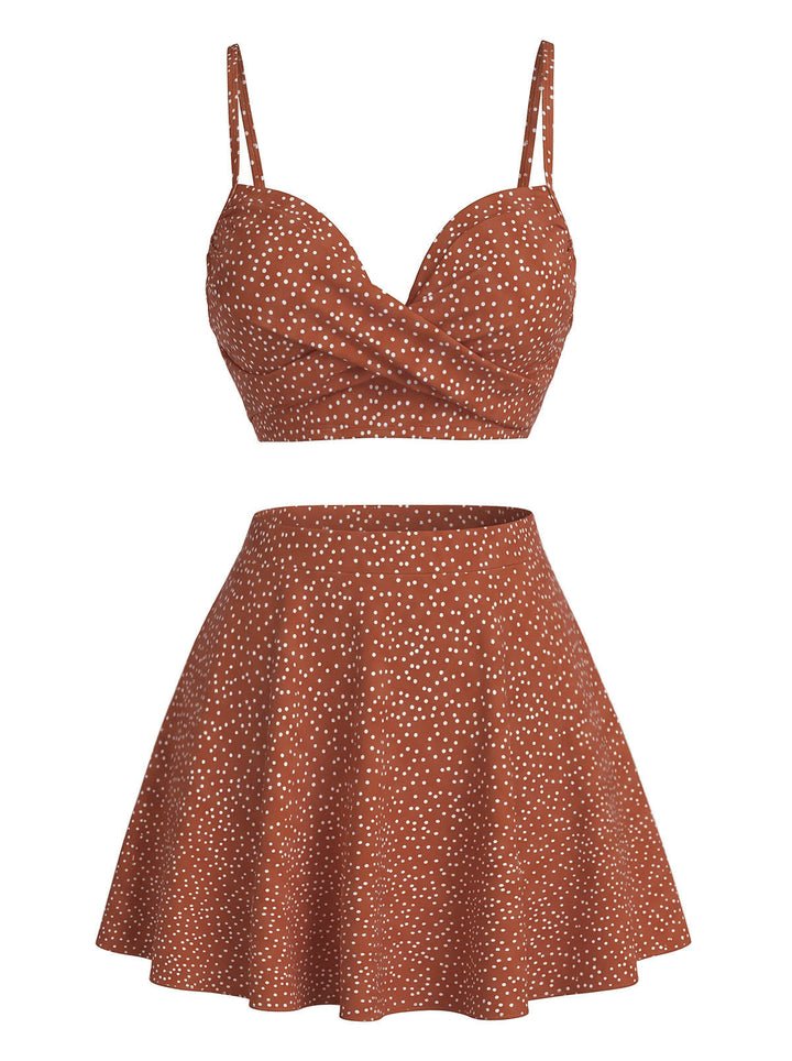 1950s Polka Dot Underwire Tankini Set 2