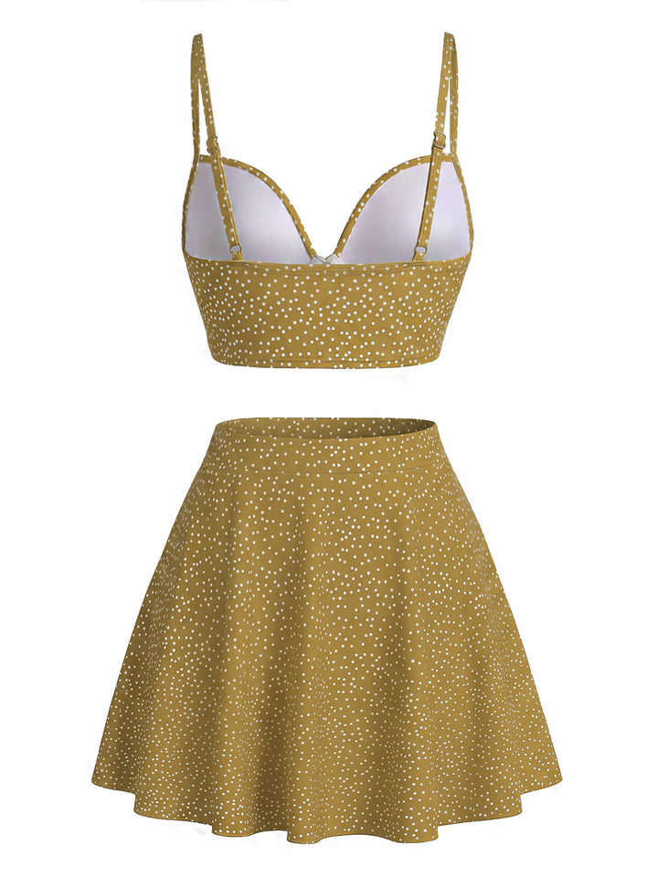 1950s Polka Dot Underwire Tankini Set 4