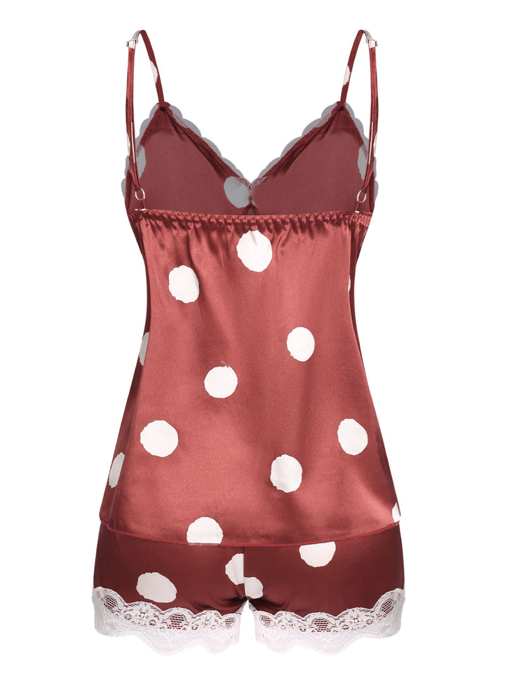 This Polka Dot Lace Camisole Sleepwear brings soul to her everyday