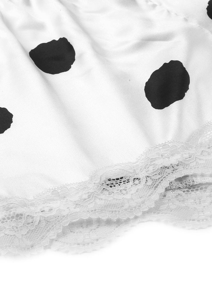 Polka Dot Lace Camisole Sleepwear — jazz-age spirit for her morning coffee