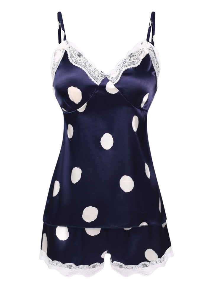 Polka Dot Lace Camisole Sleepwear, vintage fashion, retro style - perfect for women who love vintage and retro fashion