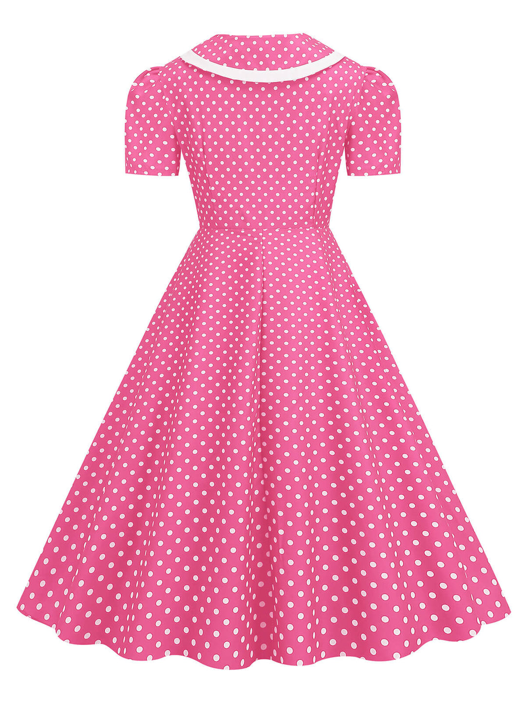 1950s Polka Dots Lapel Bowknot Swing Dress, vintage dress, retro fashion, rockabilly, pin-up fashion - perfect for women who love vintage and retro fashion