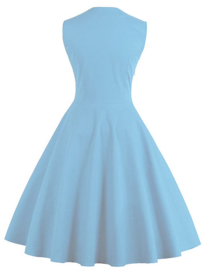 1950s Polka Dots Lapel Patchwork Swing Dress — vintage elegance for the modern woman