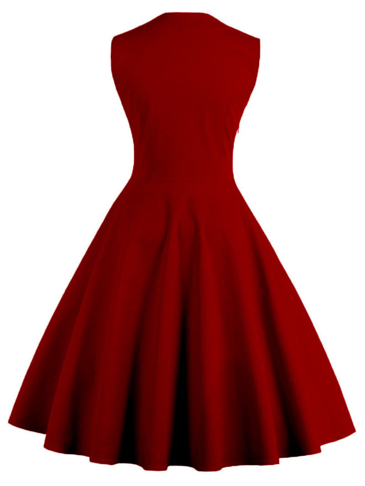 1950s Polka Dots Lapel Patchwork Swing Dress — vintage elegance for the modern woman