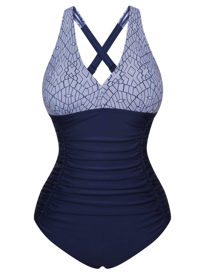 1950s Printed One-Piece Swimsuit: 1950s Riviera elegance, reimagined for her