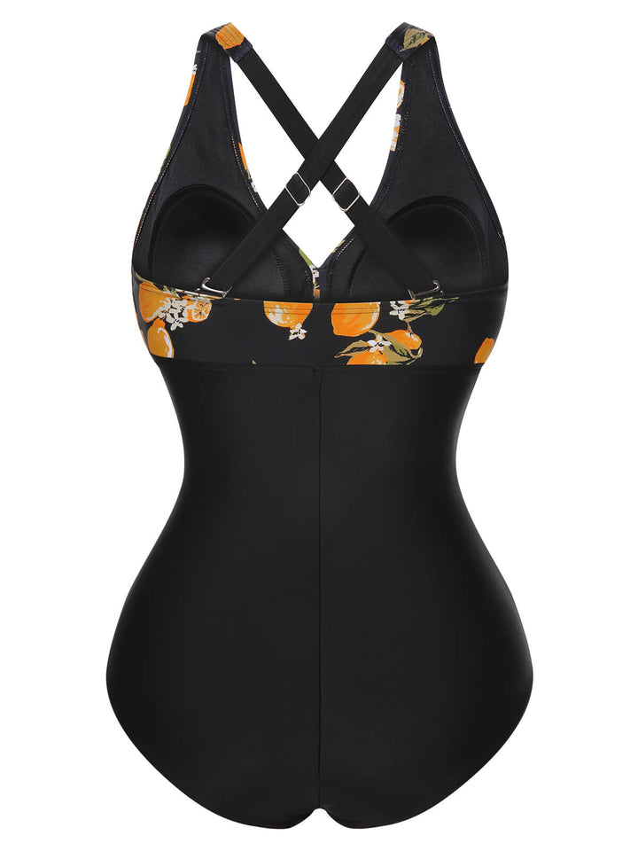 1950s Printed One-Piece Swimsuit, vintage swimsuit, pin-up swimwear - perfect for women who love vintage and retro fashion