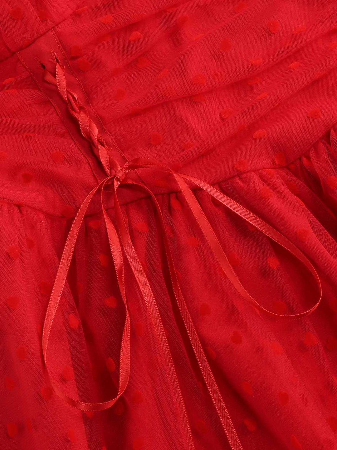 1950s Puff Sleeve Valentine Heart Mesh Dress: where 1950s romance meets her modern spirit