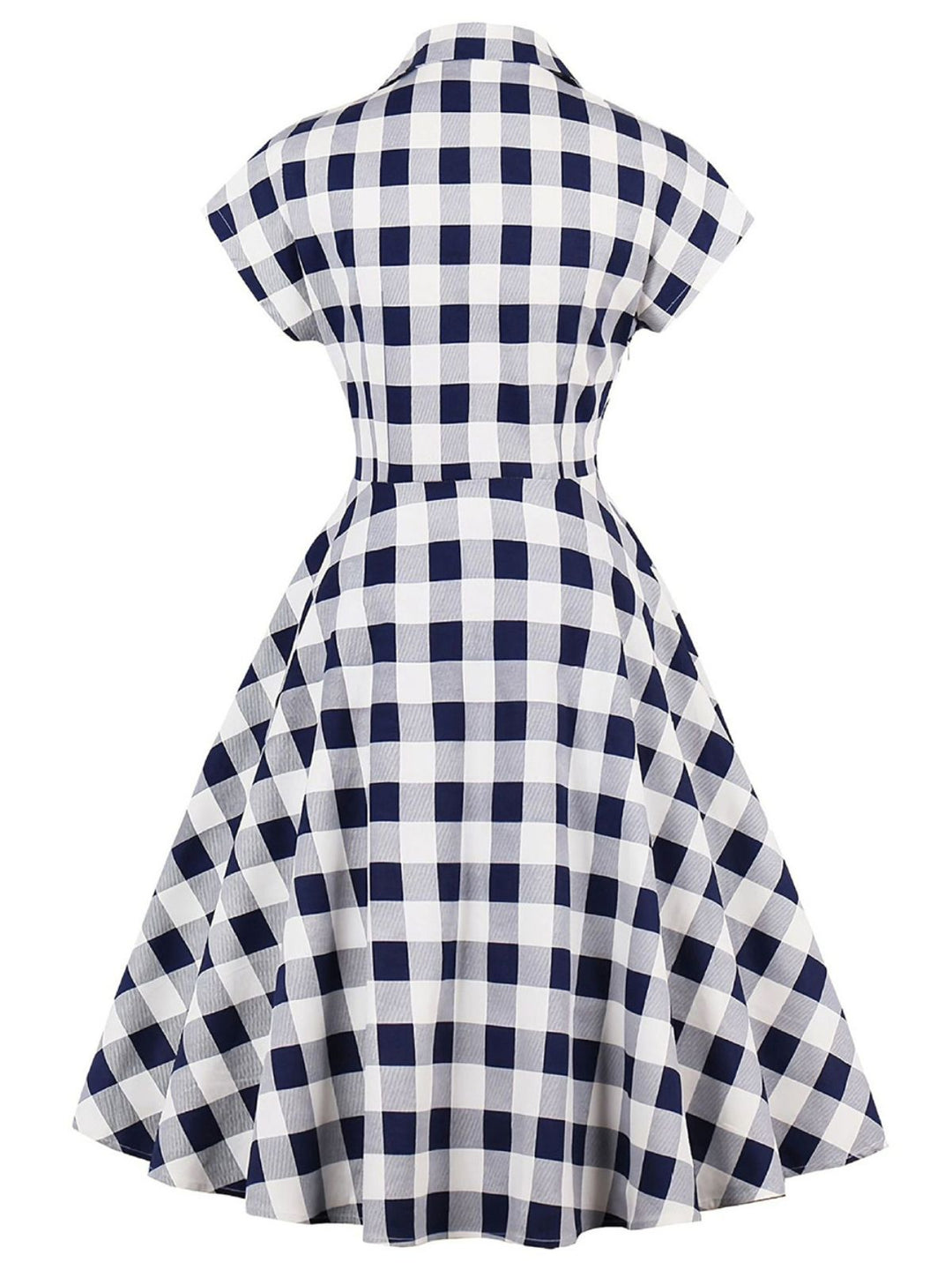 1950s Retro Contrast Short-Sleeved Lapel Dress: where 1950s romance meets her modern spirit
