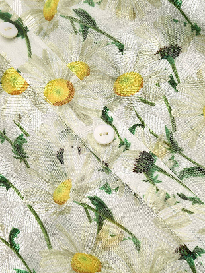 1950s Romper &amp; White Floral Skirt, classic vintage style elegant retro fashion - Image 12