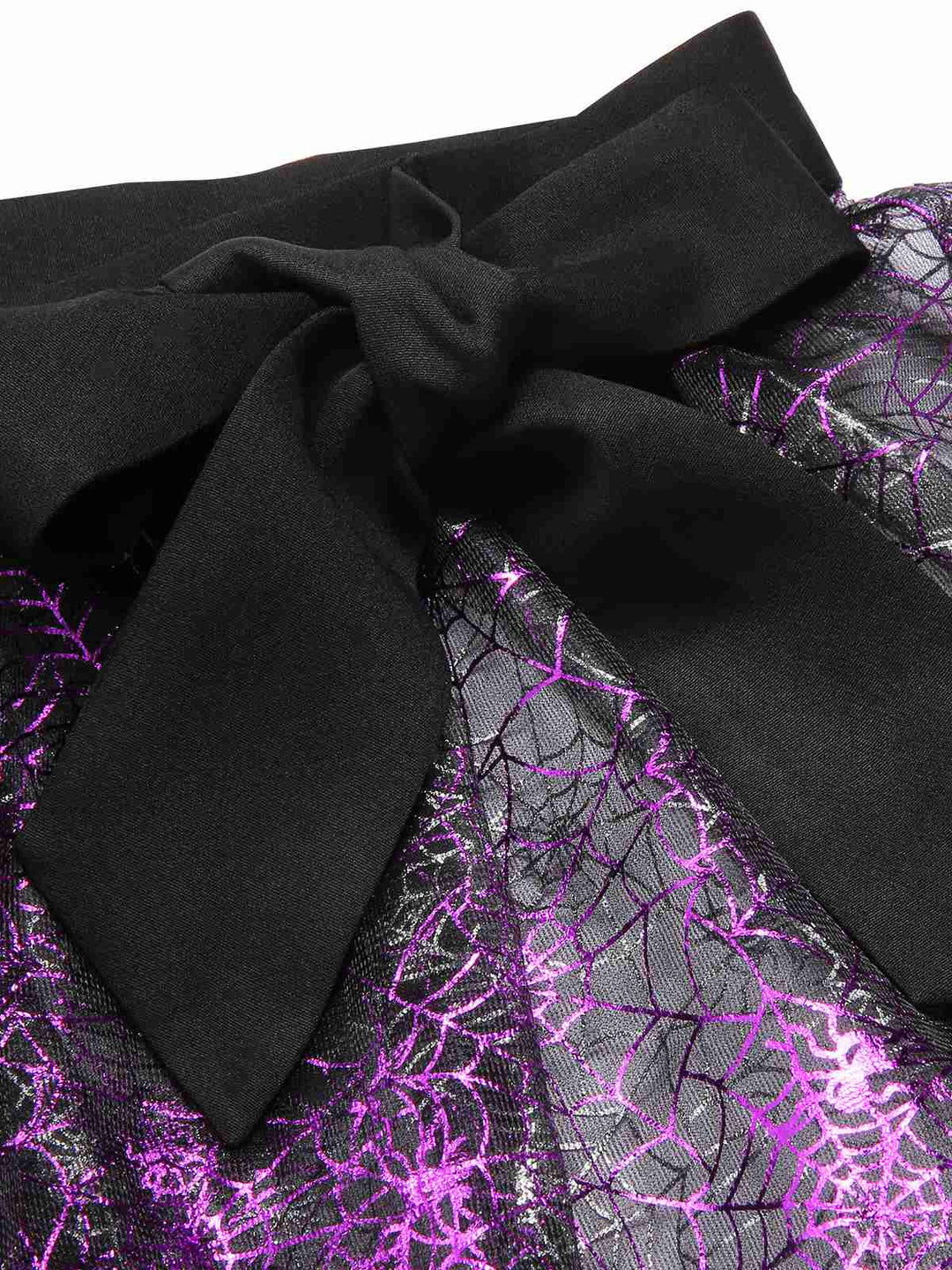 2PCS Black &amp; Purple 1950s Spiderweb Mesh Romper &amp; Skirt Cover-Up - vintage skirt, retro style, classic black