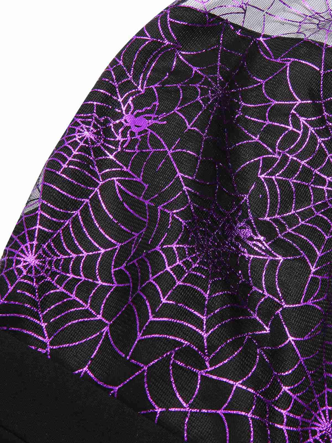 2PCS Black &amp; Purple 1950s Spiderweb Mesh Romper &amp; Skirt Cover-Up - vintage skirt, retro style, classic black