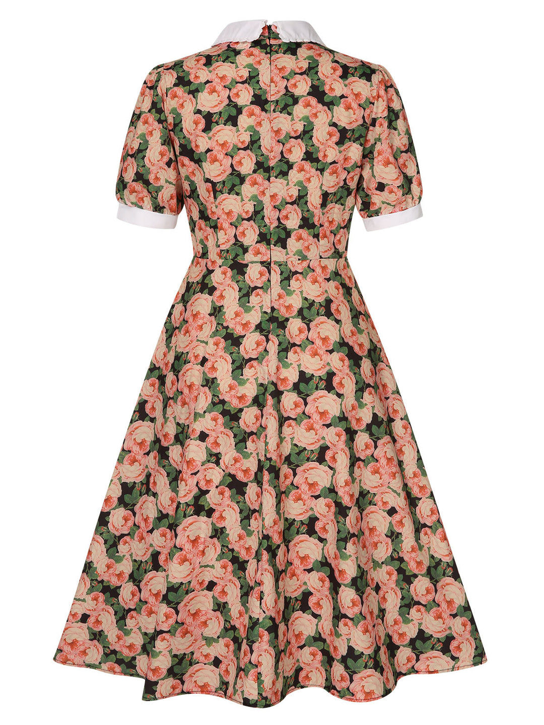 1950s Rose Lapel Puff Swing Dress, vintage dress, retro fashion, rockabilly, pin-up fashion - perfect for women who love vintage and retro fashion