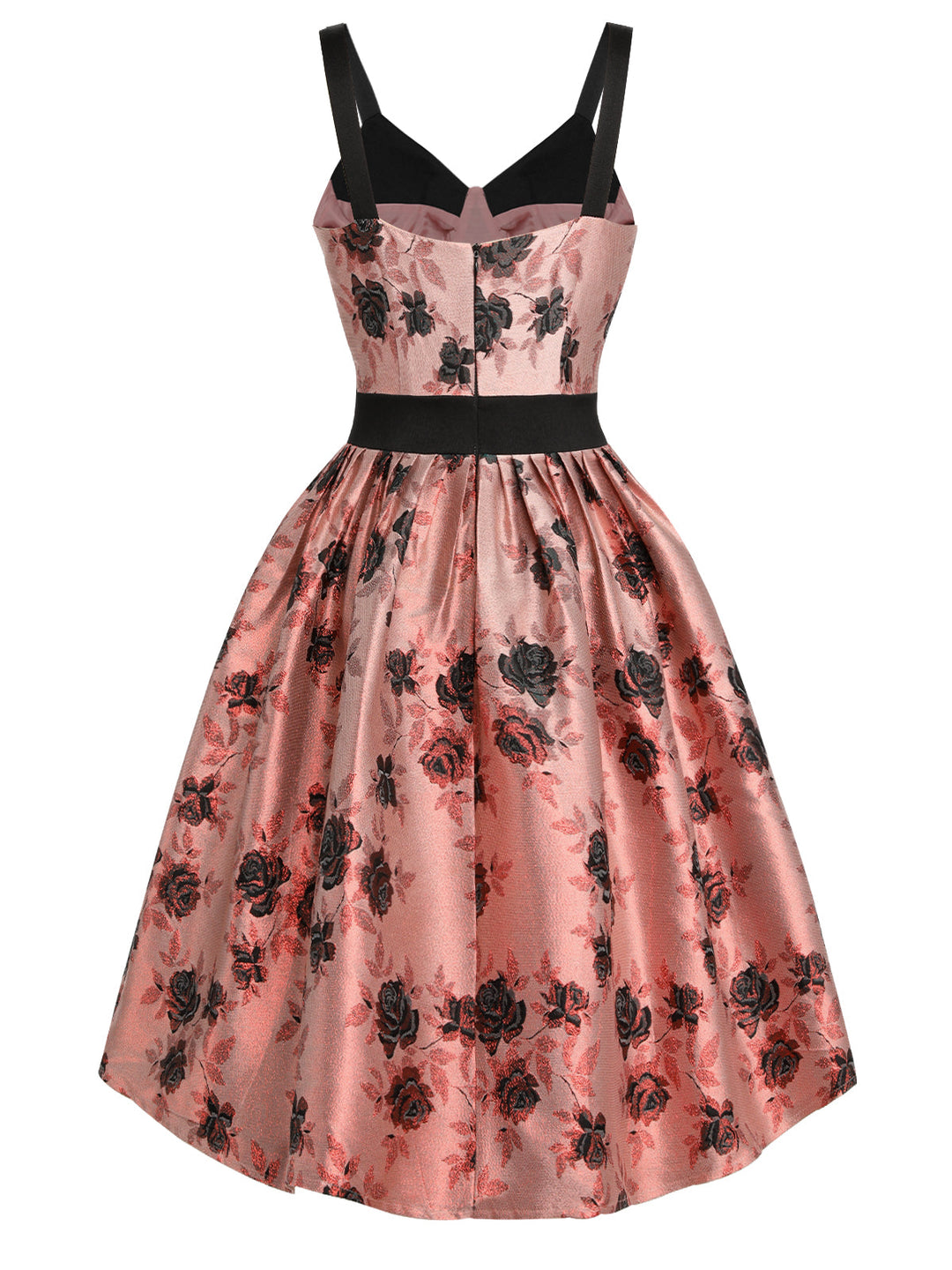 1950s Roses Embossed Satin Swing Dress, vintage dress, fashion, rockabilly, pin-up fashion - perfect for women who love vintage and fashion