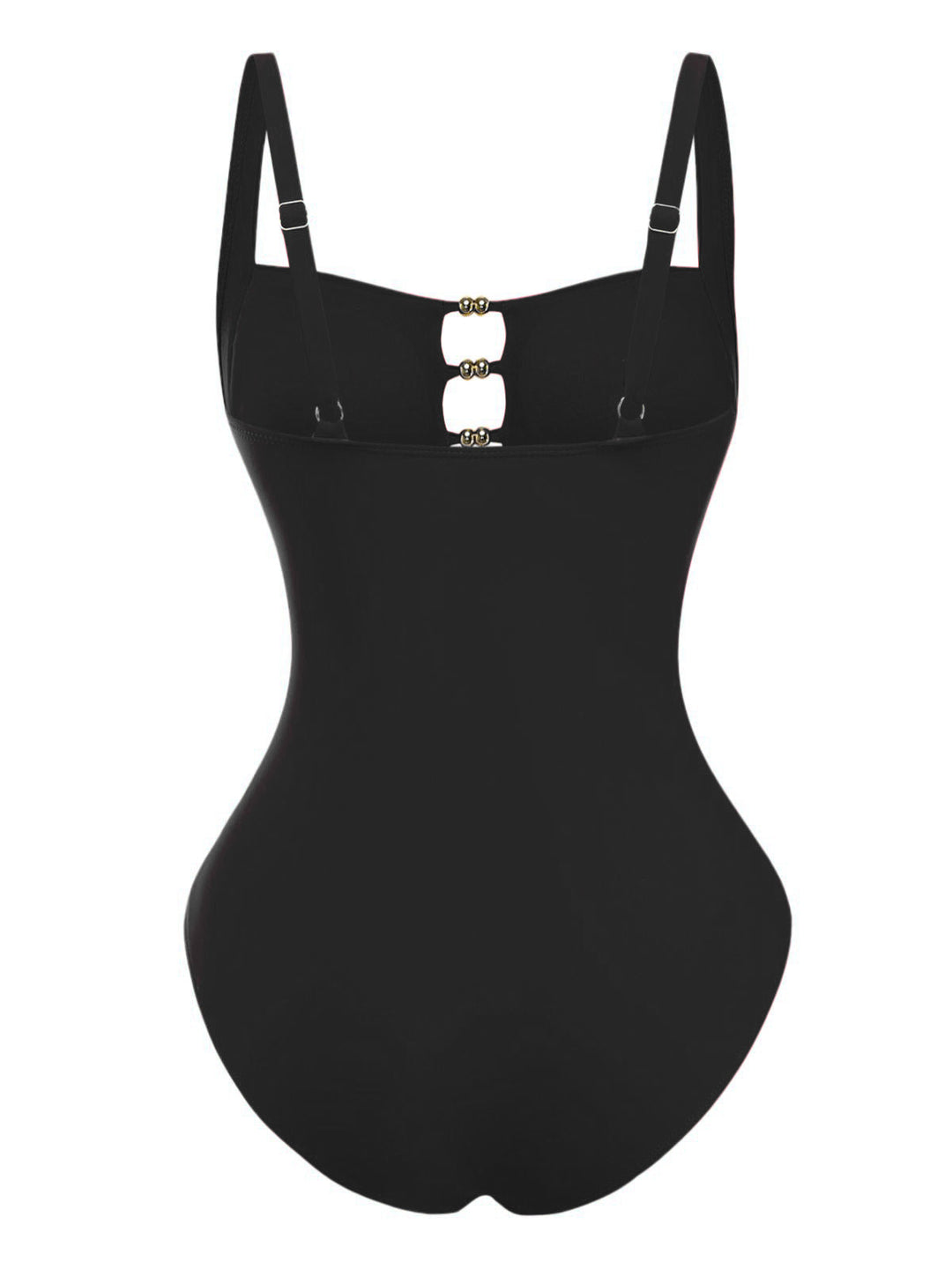 1950s Ruched Cutout Tummy Control One-Piece Swimsuit: beautiful vintage swimwear, retro swimsuit, pin-up style with timeless appeal