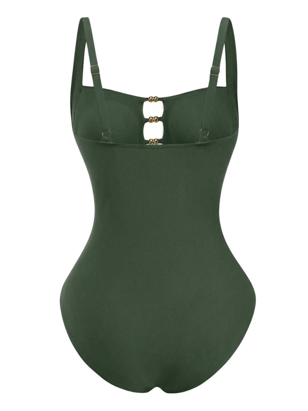 1950s Ruched Cutout Tummy Control One-Piece Swimsuit | vintage swimwear, retro swimsuit, pin-up style - perfect for retro fashion enthusiasts