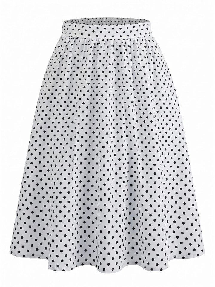 1950s Plaid Puff Sleeve Lapel Collar Skirt 4