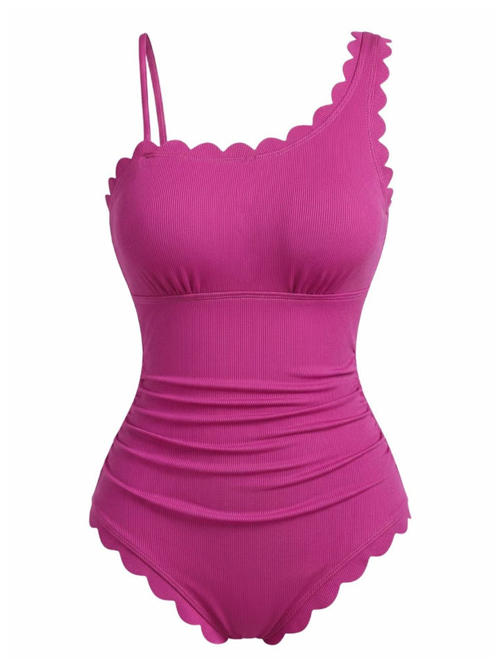 Pink Ruffle Slim Bikini One Piece One Piece Swimsuit 9