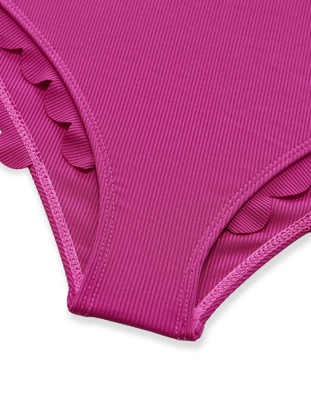 Pink Ruffle Slim Bikini One Piece One Piece Swimsuit 5