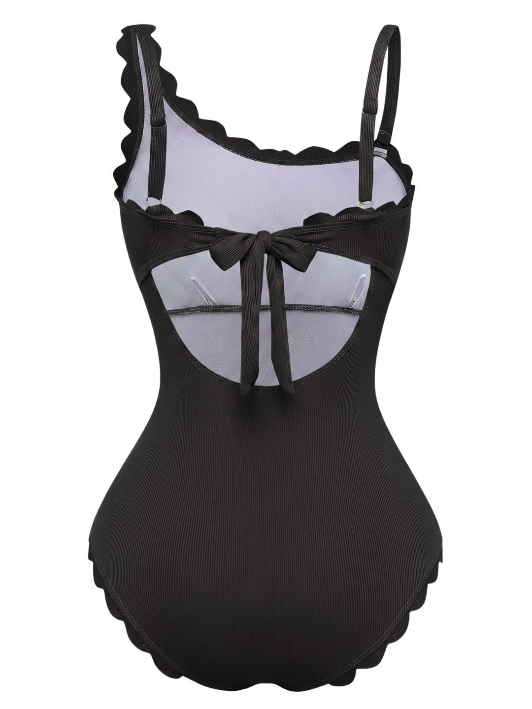 Pink Ruffle Slim Bikini One Piece One Piece Swimsuit 2