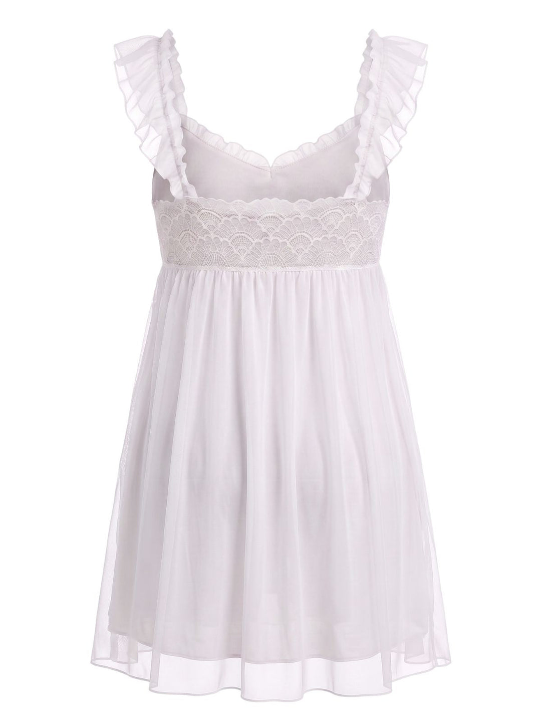 1950s Ruffled Mesh Bow Babydoll Nightgown, vintage fashion, retro style, rockabilly, pin-up fashion - vintage inspired fashion