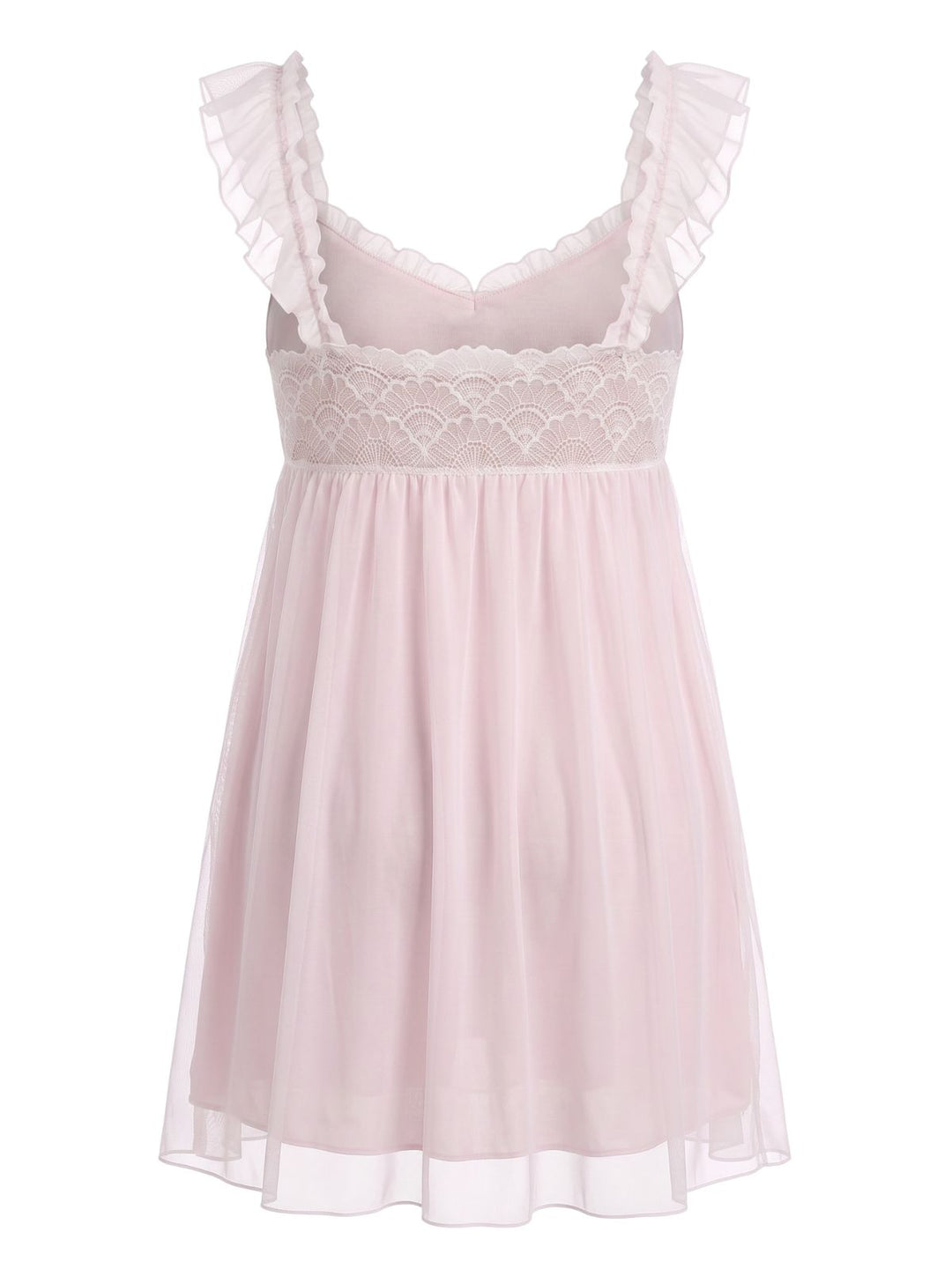 1950s Ruffled Mesh Bow Babydoll Nightgown, vintage fashion, retro style, rockabilly, pin-up fashion - vintage inspired fashion