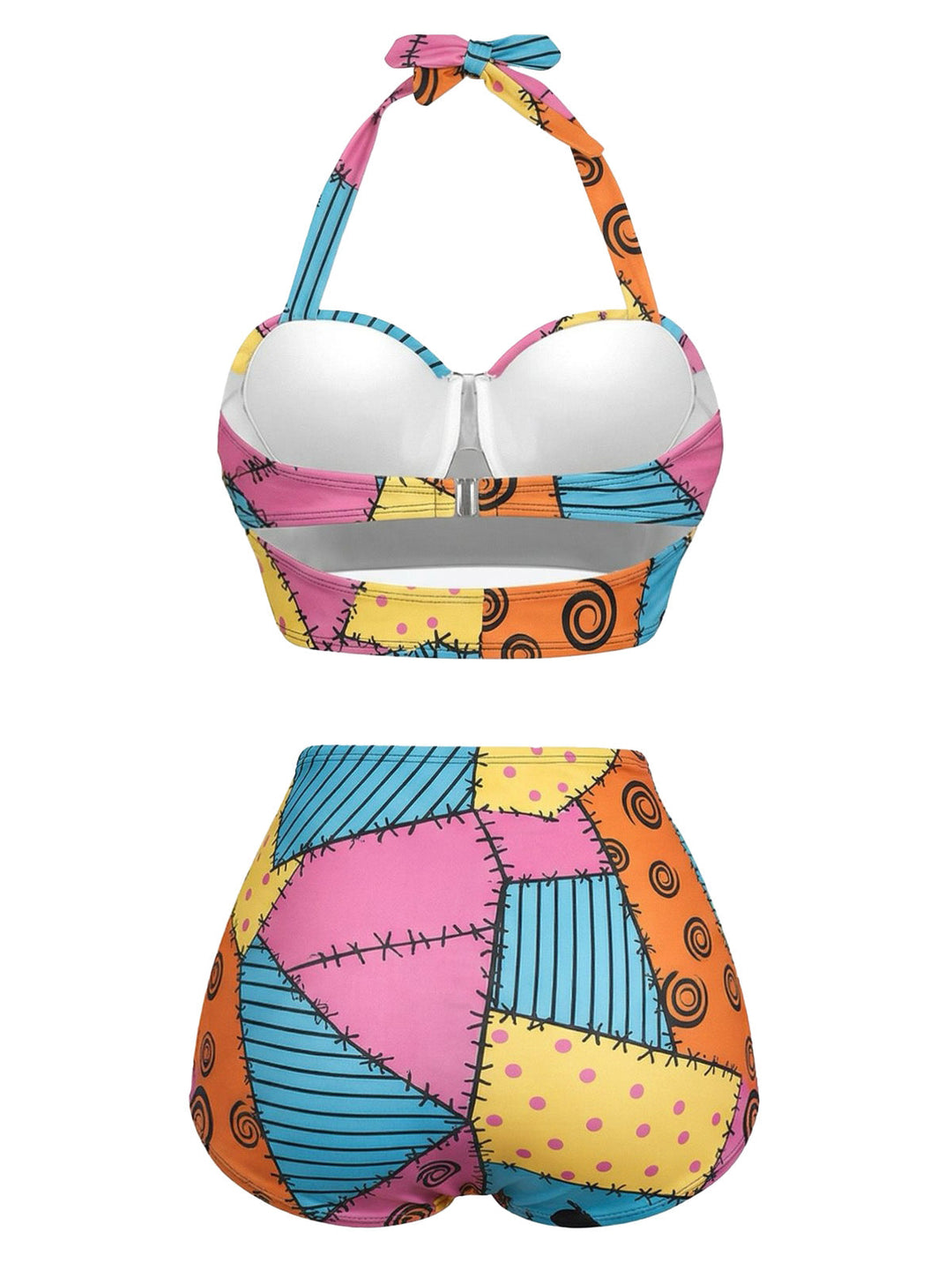 Sally Lace-Up Halter Swimsuit - vintage swimwear, retro beach style for women