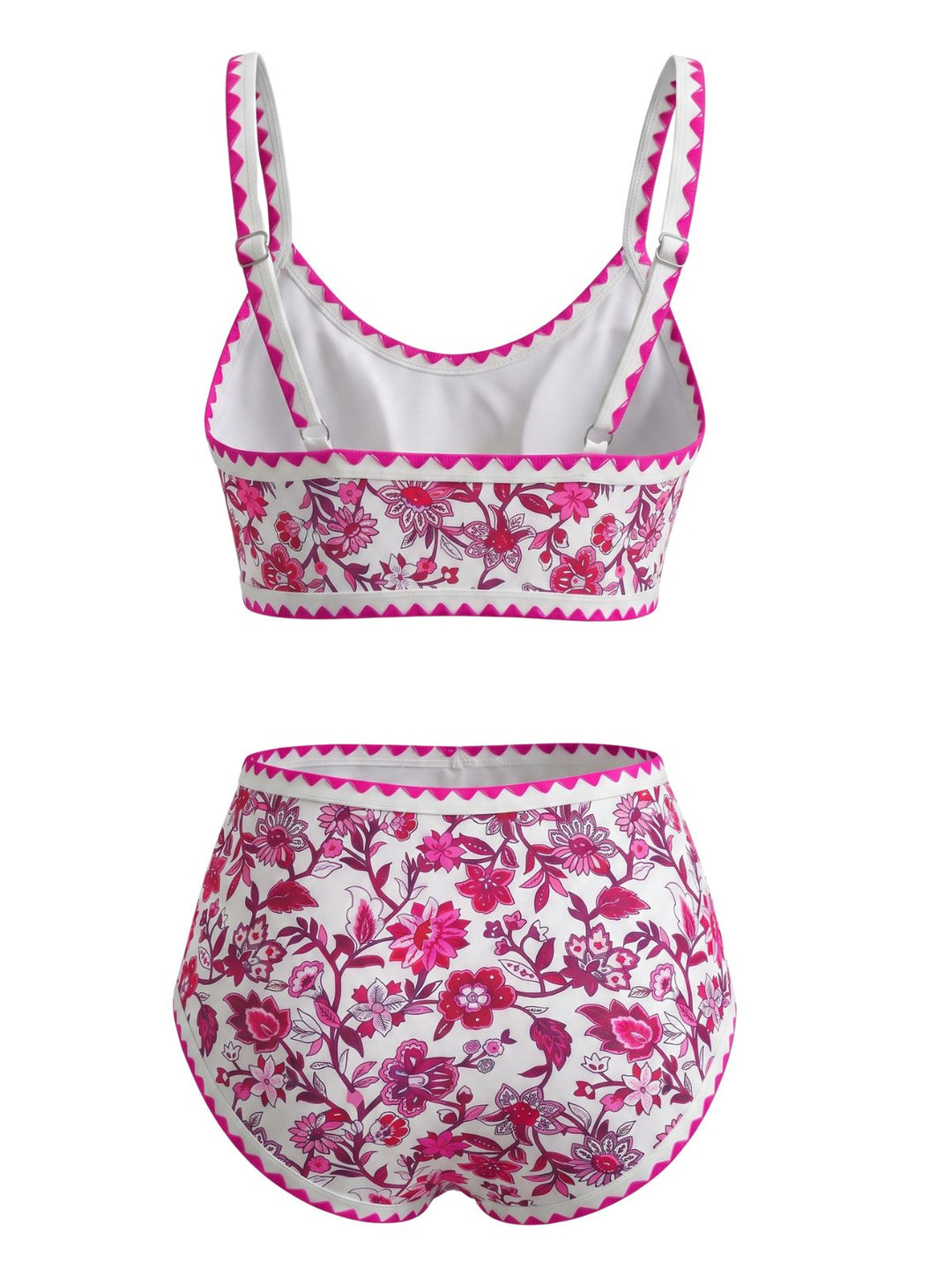 Scoop Neck Floral High-Waist Bikini Set, vintage swimsuit, swimwear - perfect for women who love vintage and retro fashion