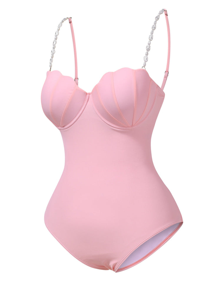 1950s Seashell Pearl Straps OnePiece | 1950s | vintage swimsuit, retro beachwear
