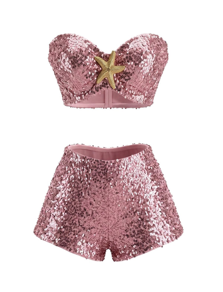 Sequin-Starfish-Bandeau-Bikini-Set, vintage, retro, swimwear