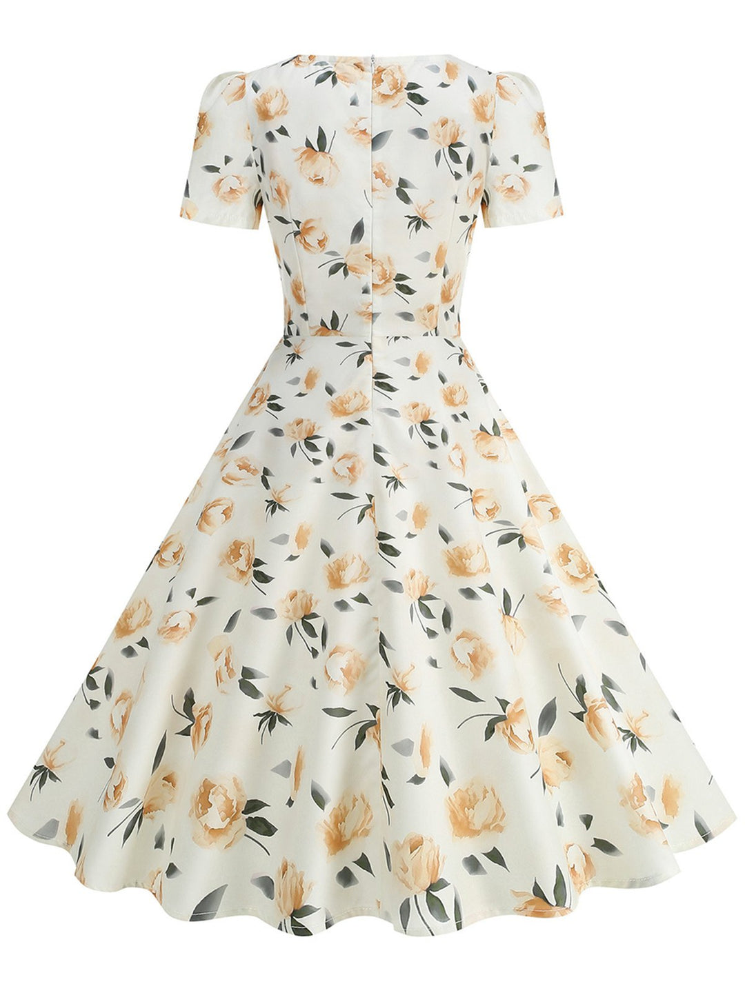 1950s Short Sleeve Sweetheart Neck Rose Swing Dress, vintage dress, retro fashion, rockabilly, pin-up fashion - perfect for women who love vintage and retro fashion
