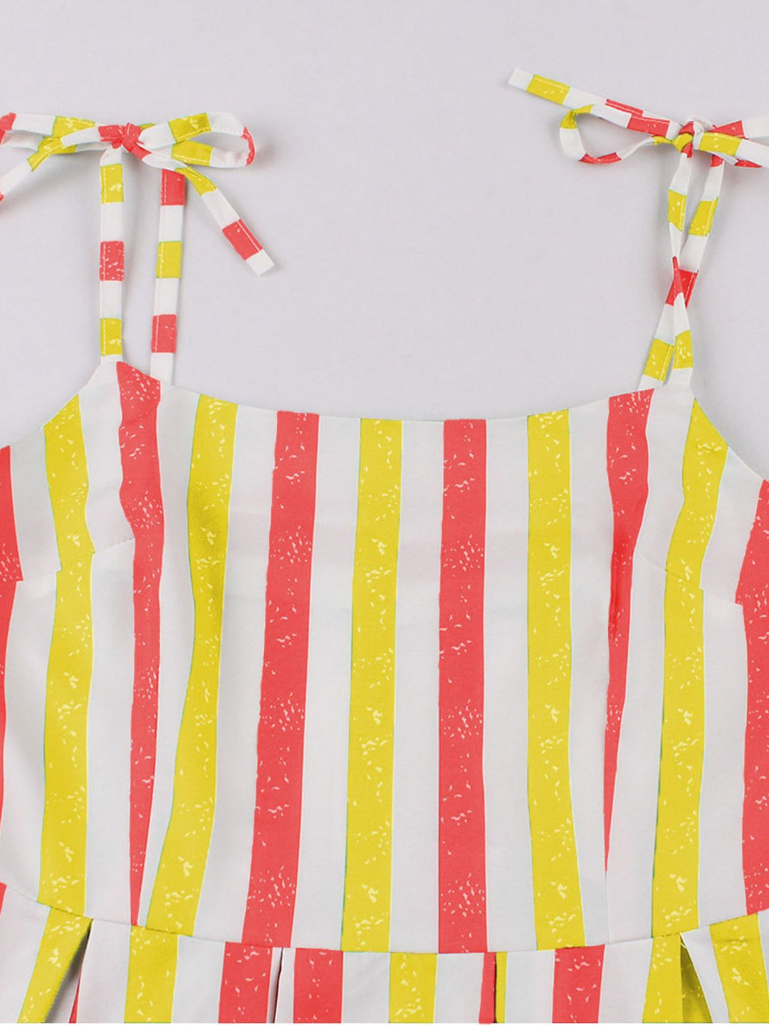 1950s Shoulder Tie Belted Stripes Dress — a 1950s silhouette that turns sidewalks into runways