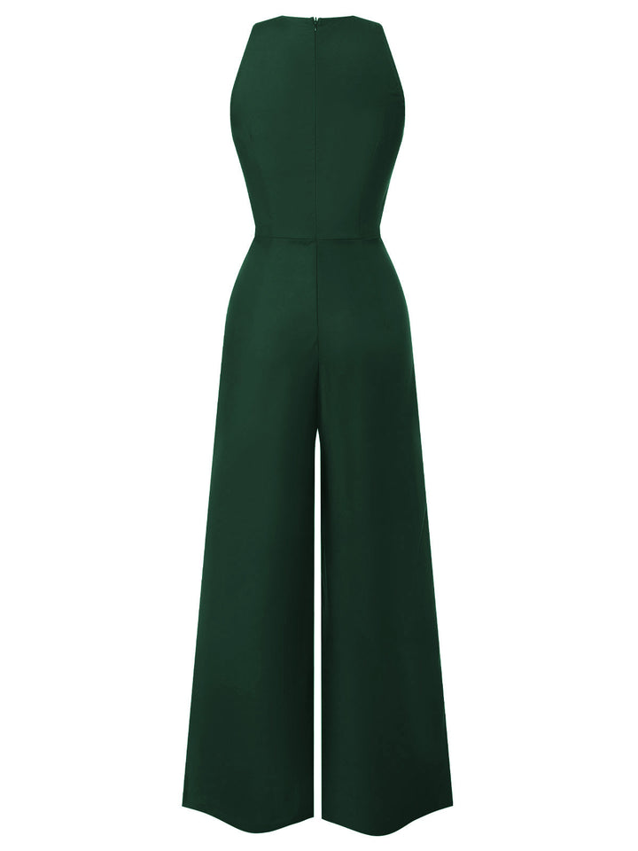 1950s Sleeveless Buttoned Solid Jumpsuit | 1950s | vintage romper, retro jumpsuit