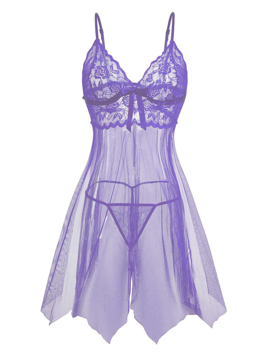 Slip Lace Bow Sheer Nightdress - vintage dress, retro fashion, rockabilly