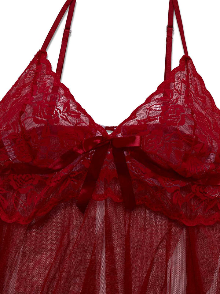 Slip Lace Bow Sheer Nightdress - vintage dress, retro fashion, rockabilly