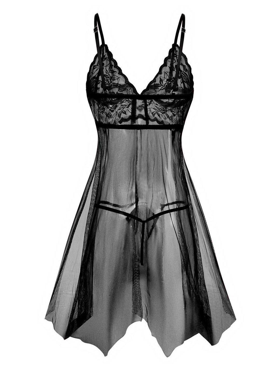Slip Lace Bow Sheer Nightdress - vintage dress, retro fashion, rockabilly