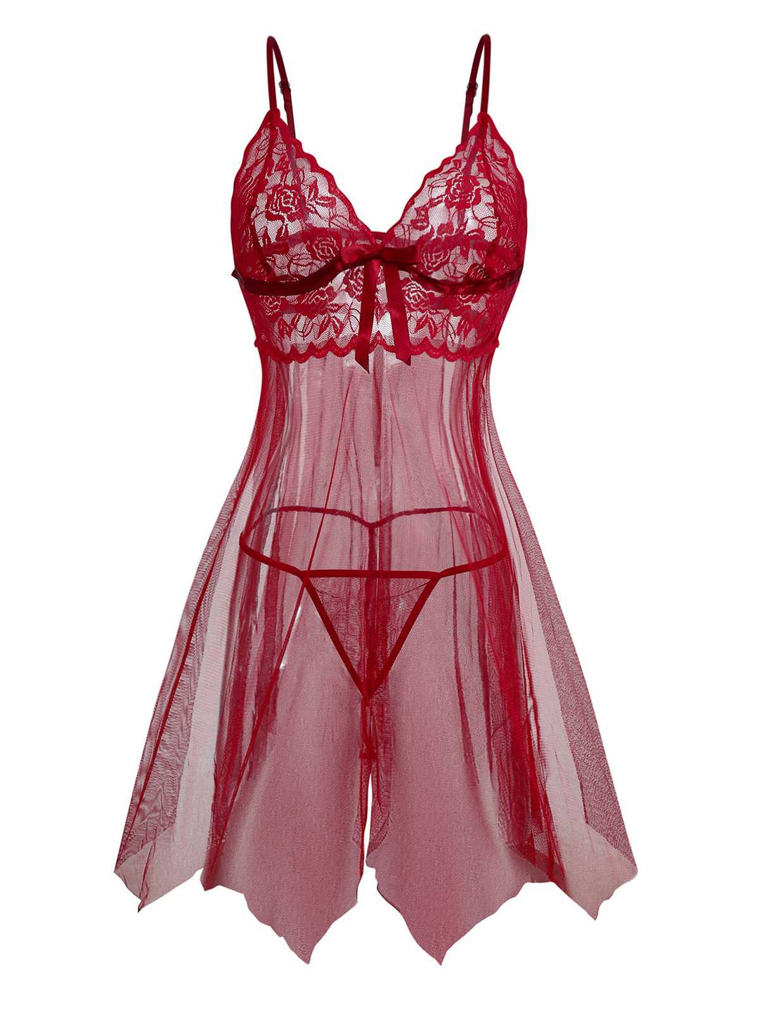 Slip Lace Bow Sheer Nightdress - vintage dress, retro fashion, rockabilly